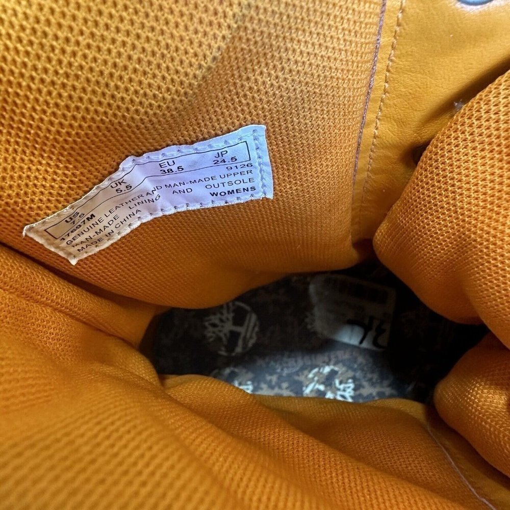 Timberland Deering Puffer Boots Womens 7.5 Brown Leather Winter Lace Up Quilted - Picture 8 of 8